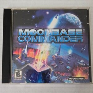 Vintage 2002 Moonbase Commander PC CD ROM Game Win 98 XP CIB USA Made Infogrames